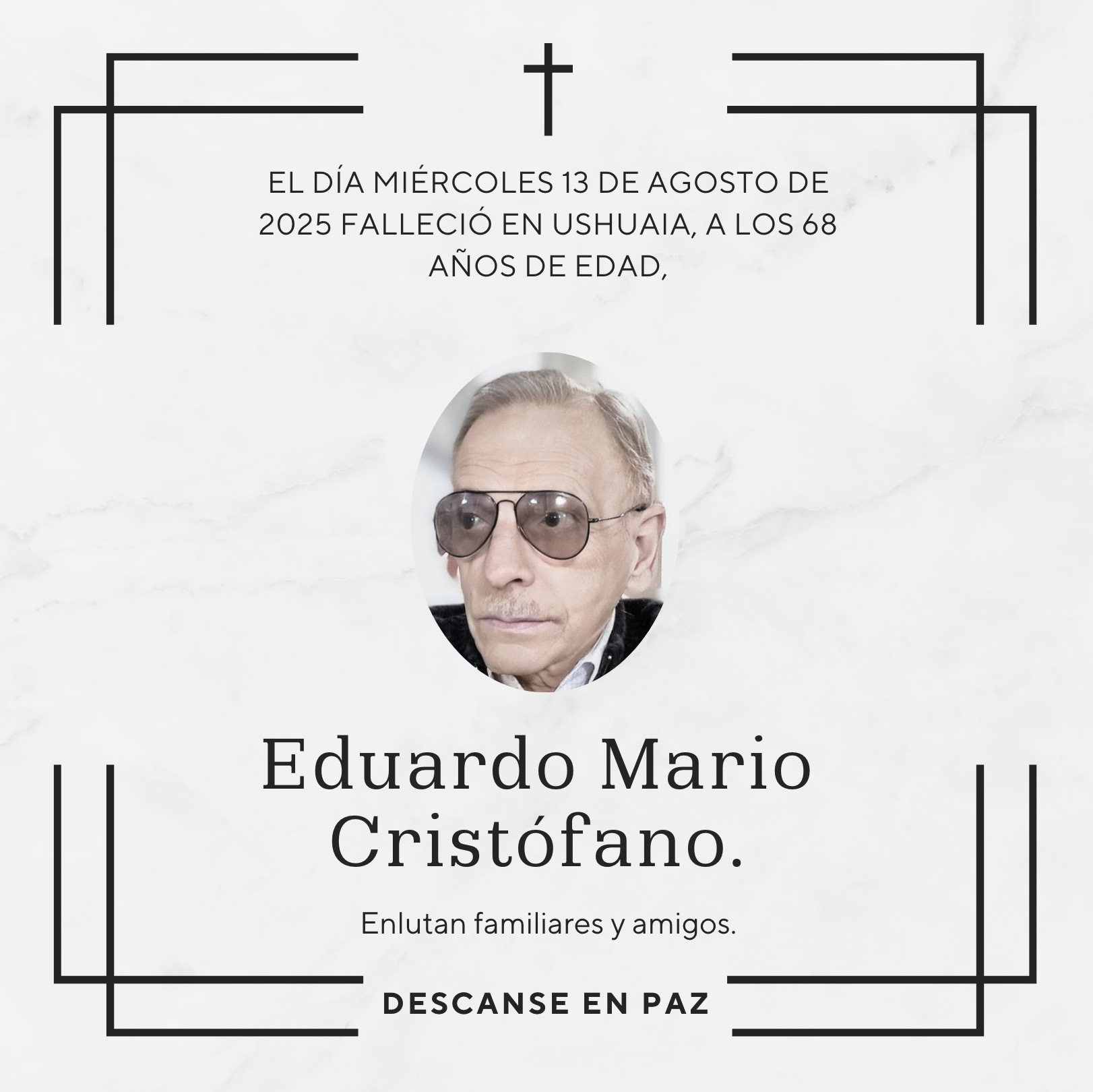 Fallecimiento | Eduardo Mario Cristófano